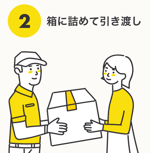 箱に詰めて引き渡し